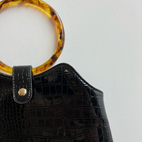 Vintage black croc handbag - Picture 3 of 5